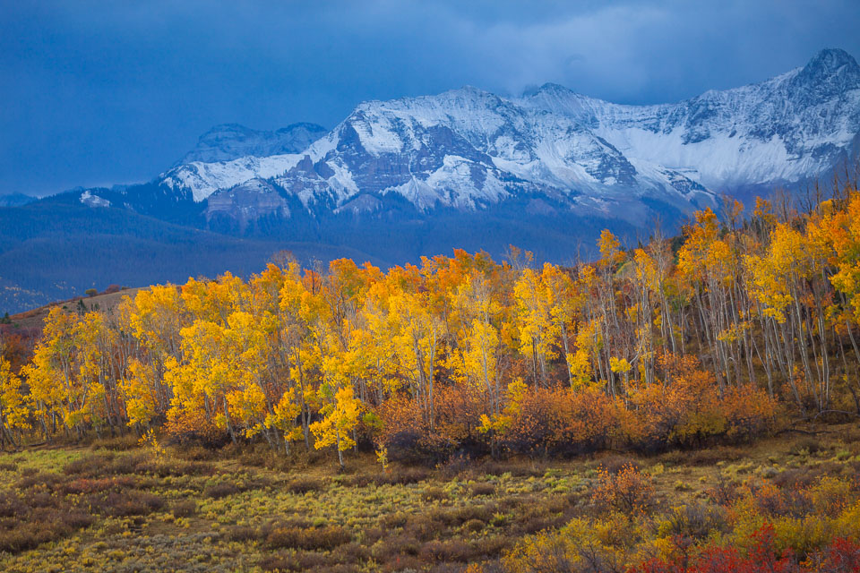 The transition of seasons brings contrasting colors in the Colorado Rocky Mountains